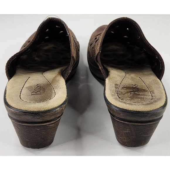 Bass Shoes Womens 8.5M Brown Distressed Brenda Classic Open Cut Clog Slip on - Picture 6 of 10